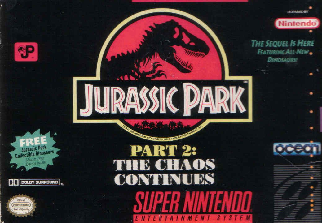 Jurassic Park Part 2: The Chaos Continues box art for Super Nintendo